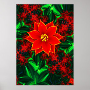 Póster Flor de Poinsettia