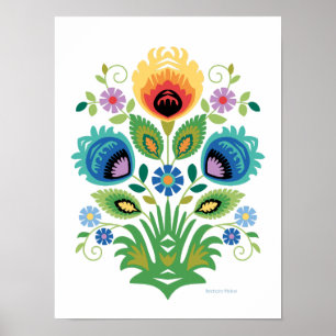 Póster Flor de primavera Polish Wycinanki