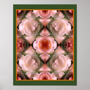 Póster Flor de rosa blanca Abstracto Art Tintado