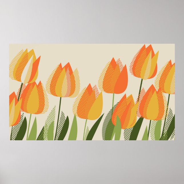 Póster Flor de tulipán amarillo (Frente)