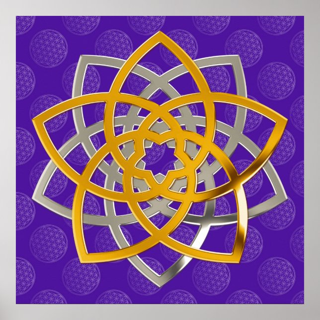 Póster Flor de venus dúo GoldSilver | of flower life (Frente)