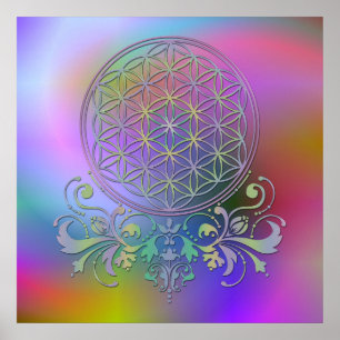 Póster Flor de vida / Blume des Lebens - Ornamentos II