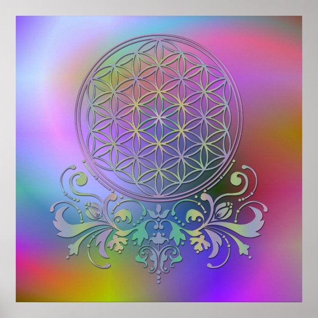 Póster Flor de vida / Blume des Lebens - Ornamentos II (Frente)