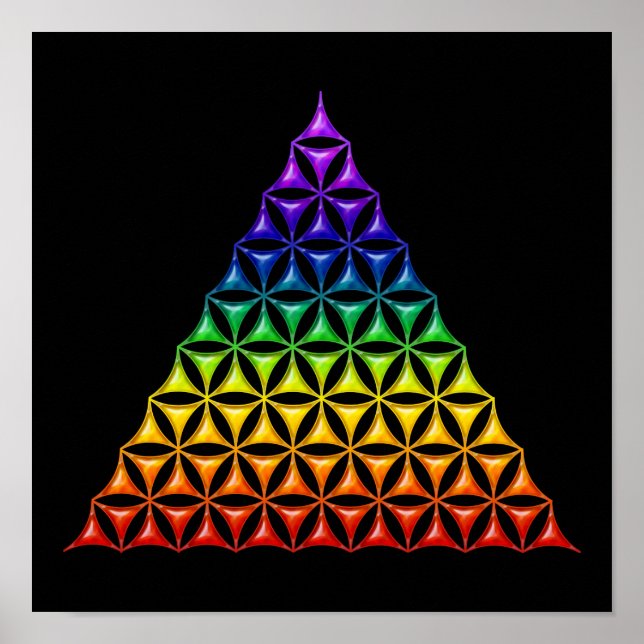 Póster Flor de vida / Blume des Lebens - piramide chakra (Frente)