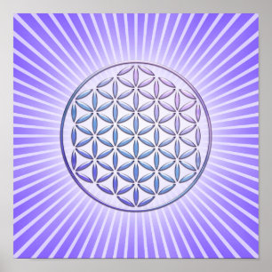 Póster Flor de vida / Blume des Lebens - sello violeta