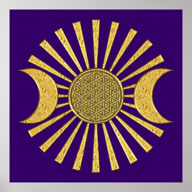 Póster Flor de vida con luna (Frente)