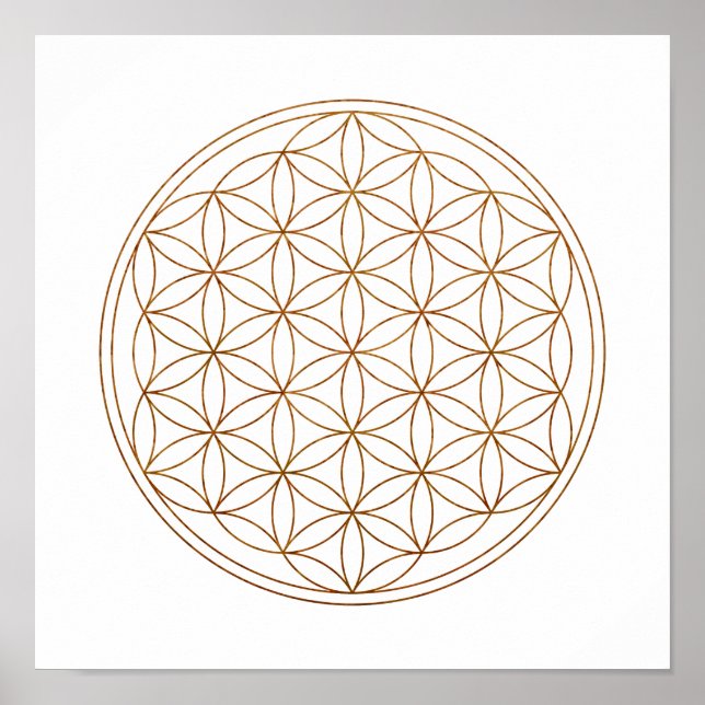 Póster Flor De Vida De Geometría Sagrada (V-Henna) (Frente)