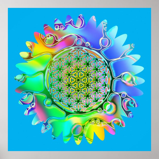 Póster Flor De Vida - Flor Geométrica 5 (Frente)