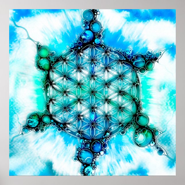 Póster Flor De Vida - Formas Coloridas 3 (Frente)