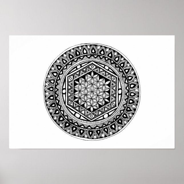 Póster Flor de vida mandala (Frente)
