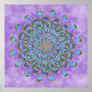 Póster Flor De Vida - Mandala Estilo India 2