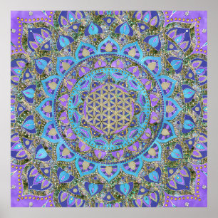 Póster Flor De Vida - Mandala Estilo India 2