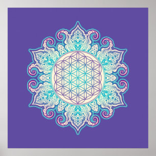 Póster Flor de vida - Mandala india 2