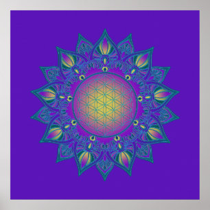 Póster Flor de vida - Mandala india 3