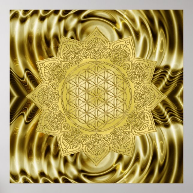 Póster Flor de vida - Mandala india 4 (Frente)