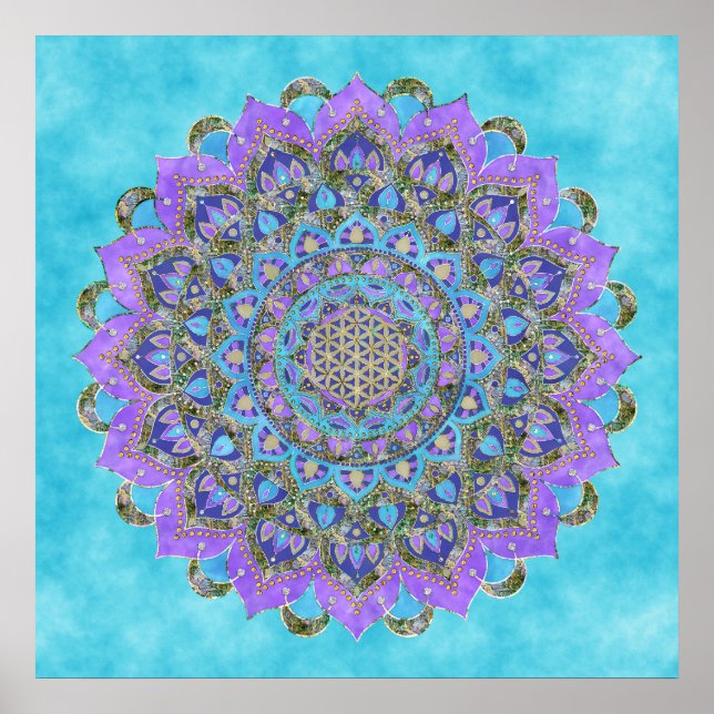 Póster Flor de vida - Mandala, Poster estilo 1 de India (Frente)