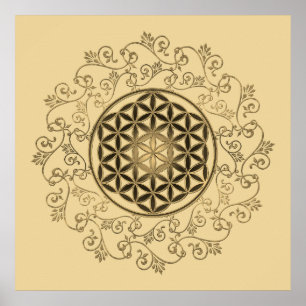 Póster Flor De Vida - Ornamentos Vintage Mandala 2