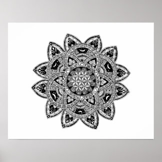 Póster Flor de vida zendoodle