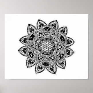 Póster Flor de vida zendoodle