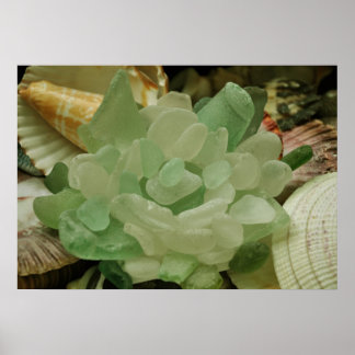 Póster Flor de vidrio del Mar Verde