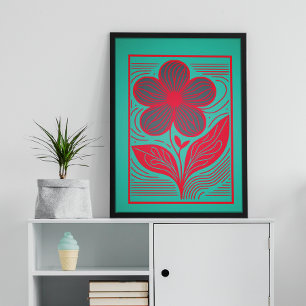 Póster Flor de Whimsy: floral retro