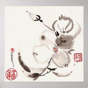 Póster Flor del blanco
