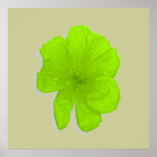 Póster Flor Eléctrica Lime/ PopArt (Frente)