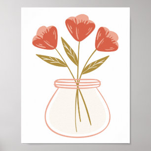 Póster Flor en una base para la atención
