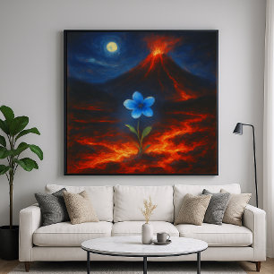 Póster Flor final - Paisaje estilo pintura Pastel