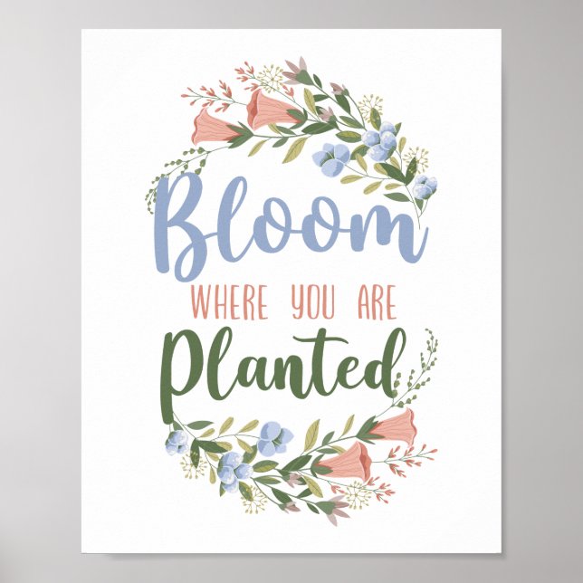 Póster Flor florista floreciente donde te plantan Bouquet (Frente)
