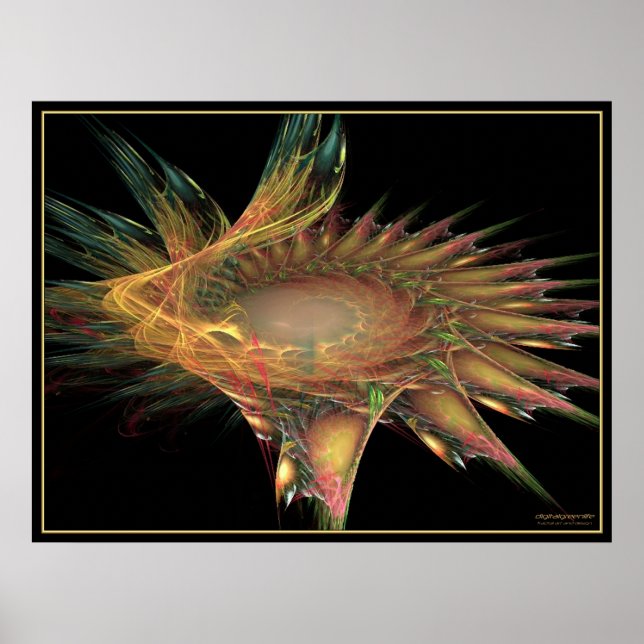 Póster flor fractal (Frente)