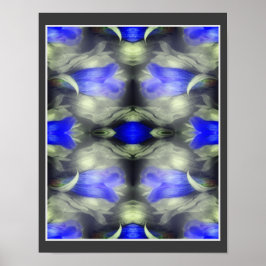 Póster Flor Gentiana azul Multiplicada Naturaleza abstrac