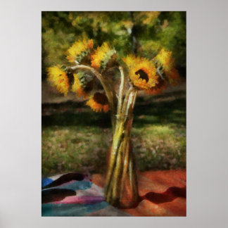 Póster Flor - Girasol - Jarrón de Sol