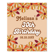 Flor hippie Groovy retro 70 30 cumpleaños