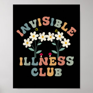 Póster Flor Invisible Illness Club Enfermedades Crónicas 