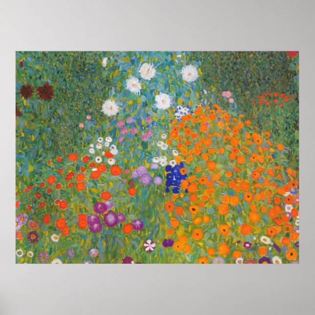 Póster flor+jardín+klimt+gustav+cottage (Frente)