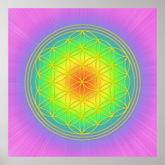 Póster Flor la vida Chakra 1