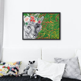 Póster Flor Leopard Jungle Batik