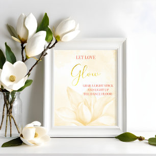 Póster Flor magnolia etérea, resplandor Boda