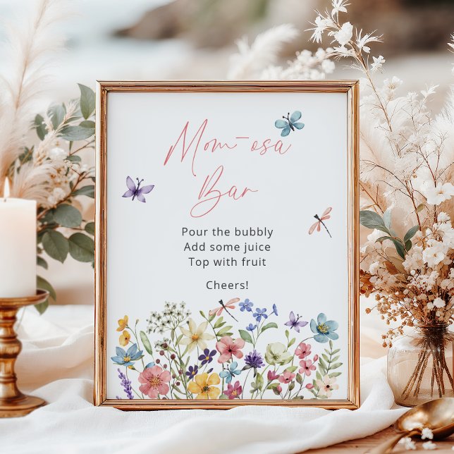 Póster Flor mariposa silvestre Baby Shower Momosa Bar (Subido por el creador)