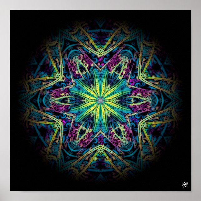 Póster Flor mármol (serie de mármol) (Frente)