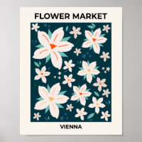 Flor Mercado de Viena Marina Azul Crema Floral Bla