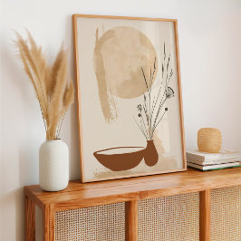 Póster Flor minimalista y Boho Bowl