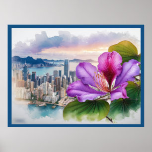 Póster Flor nacional Bauhinia (Hong Kong)