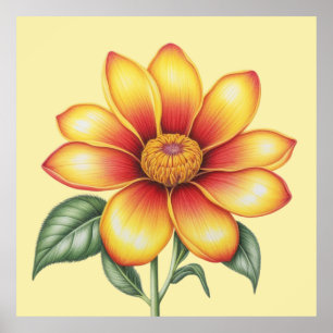 Póster Flor naranja