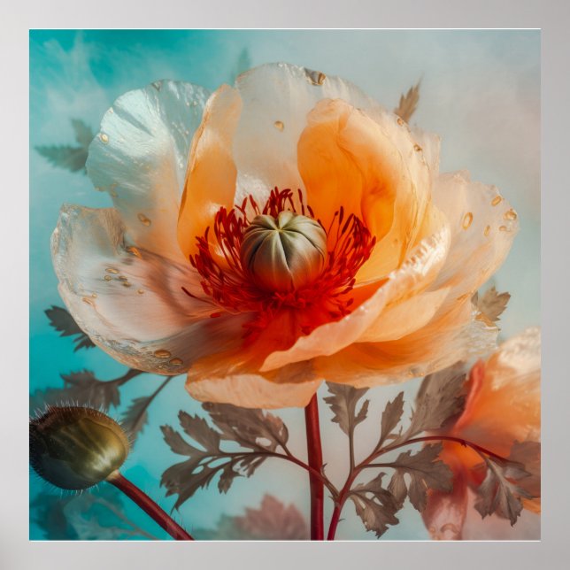 Póster Flor Naranja Delicada (Frente)