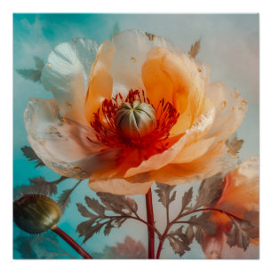 Póster Flor Naranja Delicada