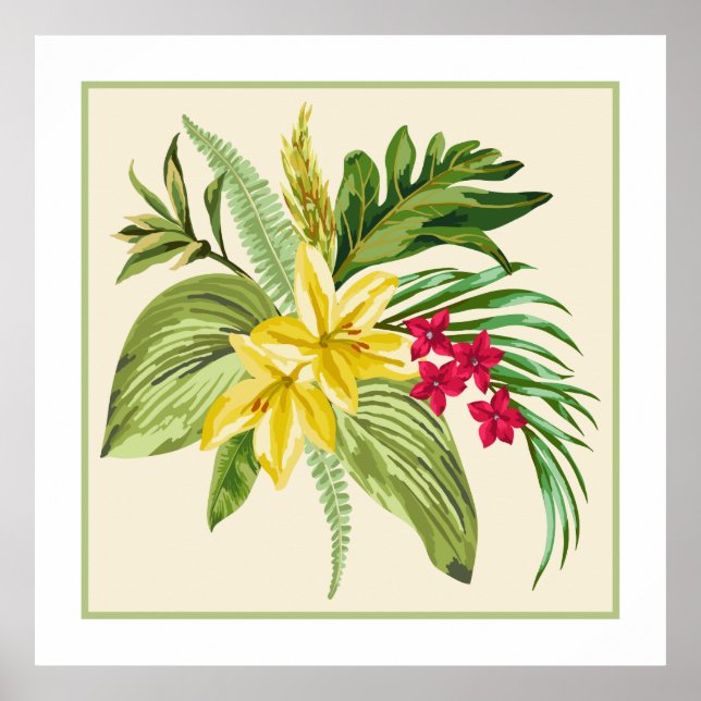 Póster Flor nativa hawaiana hibiscus (Frente)