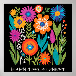 Póster Flor natural floral Boho Wildflowers Flor