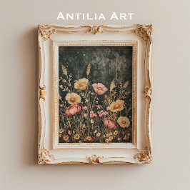 Póster Flor oscura vintage Moody Floral Still Life